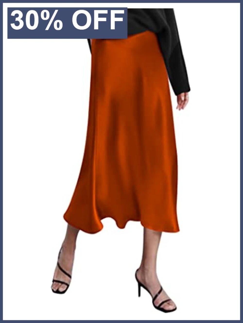 Satin High Waist Midi Skirt Elegant Party Wedding Fishtail Hem